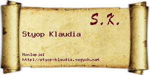 Styop Klaudia névjegykártya