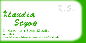 klaudia styop business card